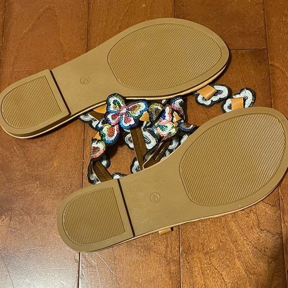 Colorful Rainbow Sequin Embroidery Butterfly Sandals - Picture 5 of 5